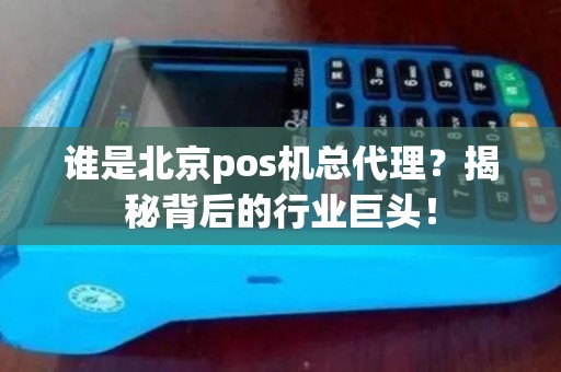 谁是北京pos机总代理？揭秘背后的行业巨头！