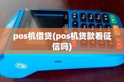 pos机借贷(pos机贷款看征信吗)