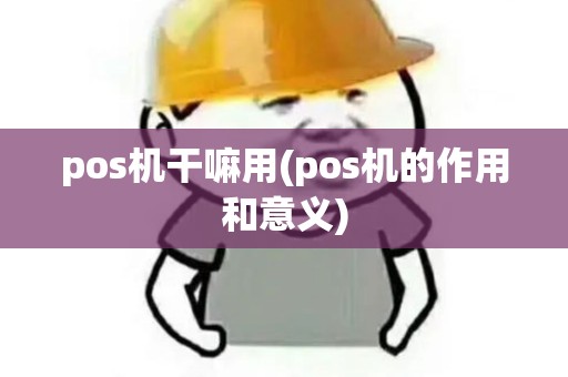 pos机干嘛用(pos机的作用和意义)