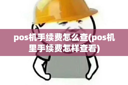 pos机手续费怎么查(pos机里手续费怎样查看) pos机手续费怎么查(pos机里手续费怎样查看)