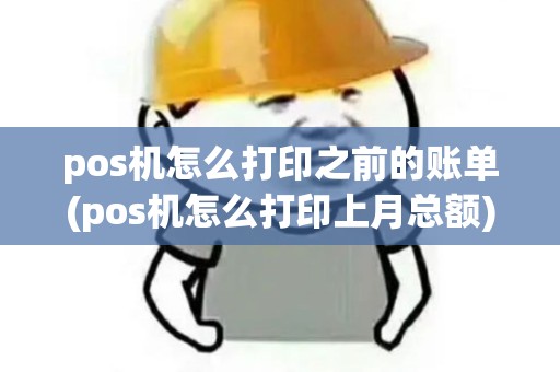 pos机怎么打印之前的账单(pos机怎么打印上月总额)