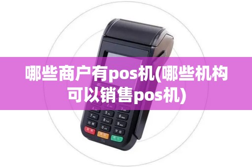哪些商户有pos机(哪些机构可以销售pos机)