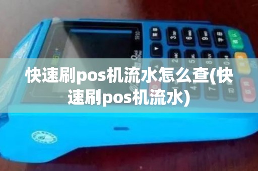 快速刷pos机流水怎么查(快速刷pos机流水)