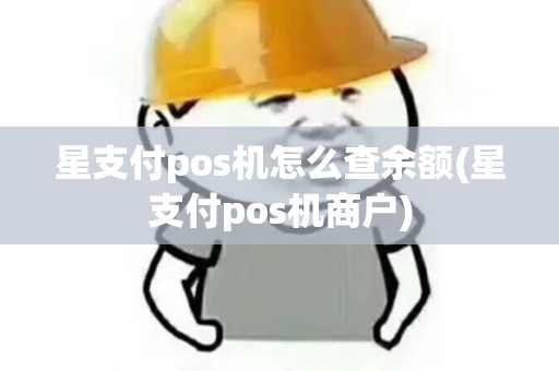 星支付pos机怎么查余额(星支付pos机商户)