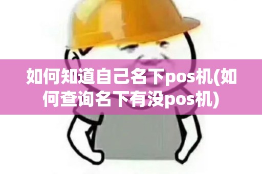 如何知道自己名下pos机(如何查询名下有没pos机)