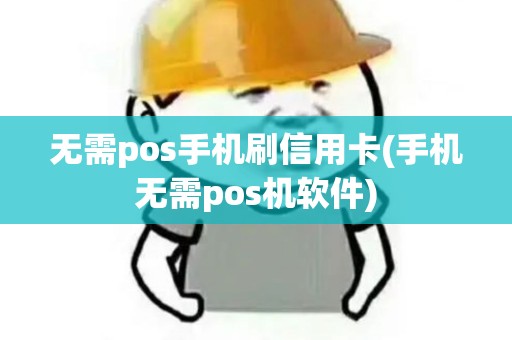 无需pos手机刷信用卡(手机无需pos机软件)