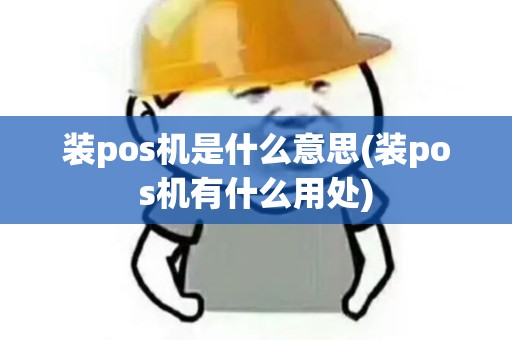 装pos机是什么意思(装pos机有什么用处)