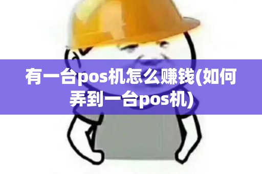 有一台pos机怎么赚钱(如何弄到一台pos机)