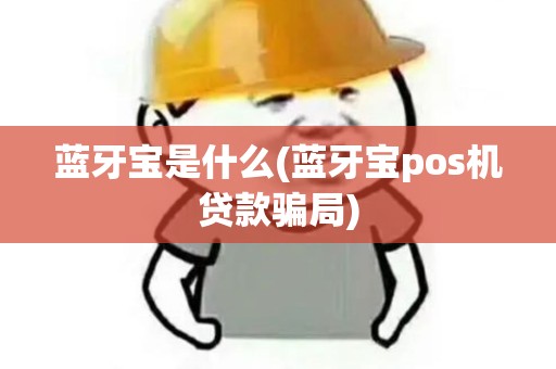 蓝牙宝是什么(蓝牙宝pos机贷款骗局)