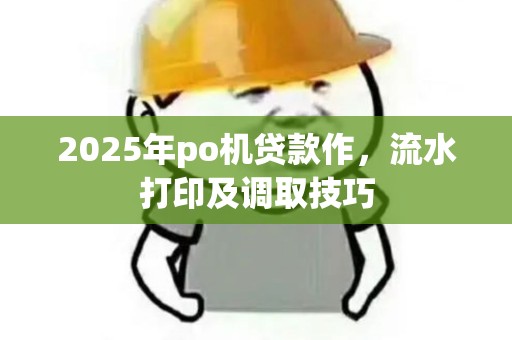 2025年po机贷款作,流水打印及调取技巧 2025年po机贷款作,流水打印及调取技巧